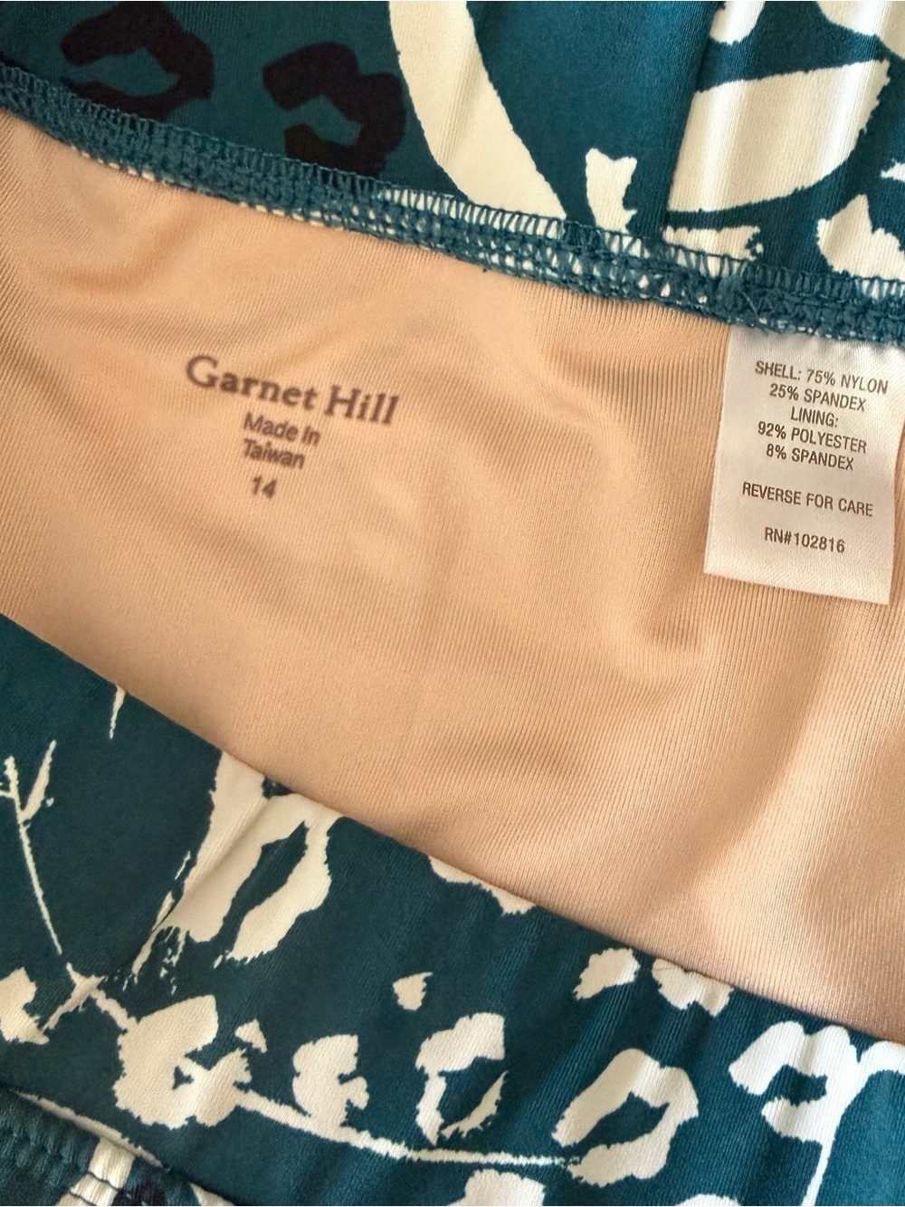 Garnet Hill Floral High Tide Racerback Tankini Top & Swim Skirt Set - Picture 8 of 12
